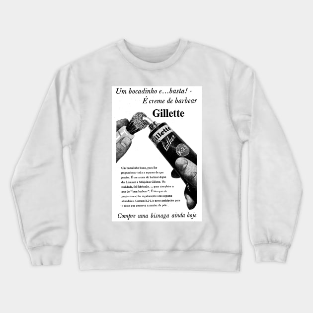 Gillette - Vintage Portuguese Advertising 1958 Crewneck Sweatshirt by MalcolmDesigns